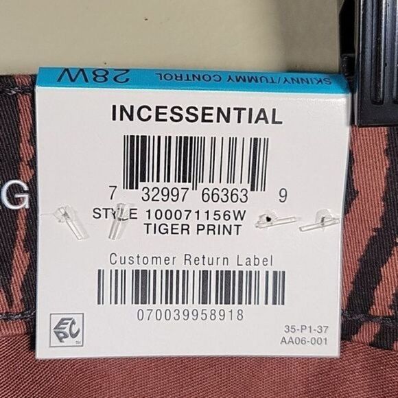 INC Tiger Print Mid Rise Skinny Jeans Sz 28W - Picture 7 of 11